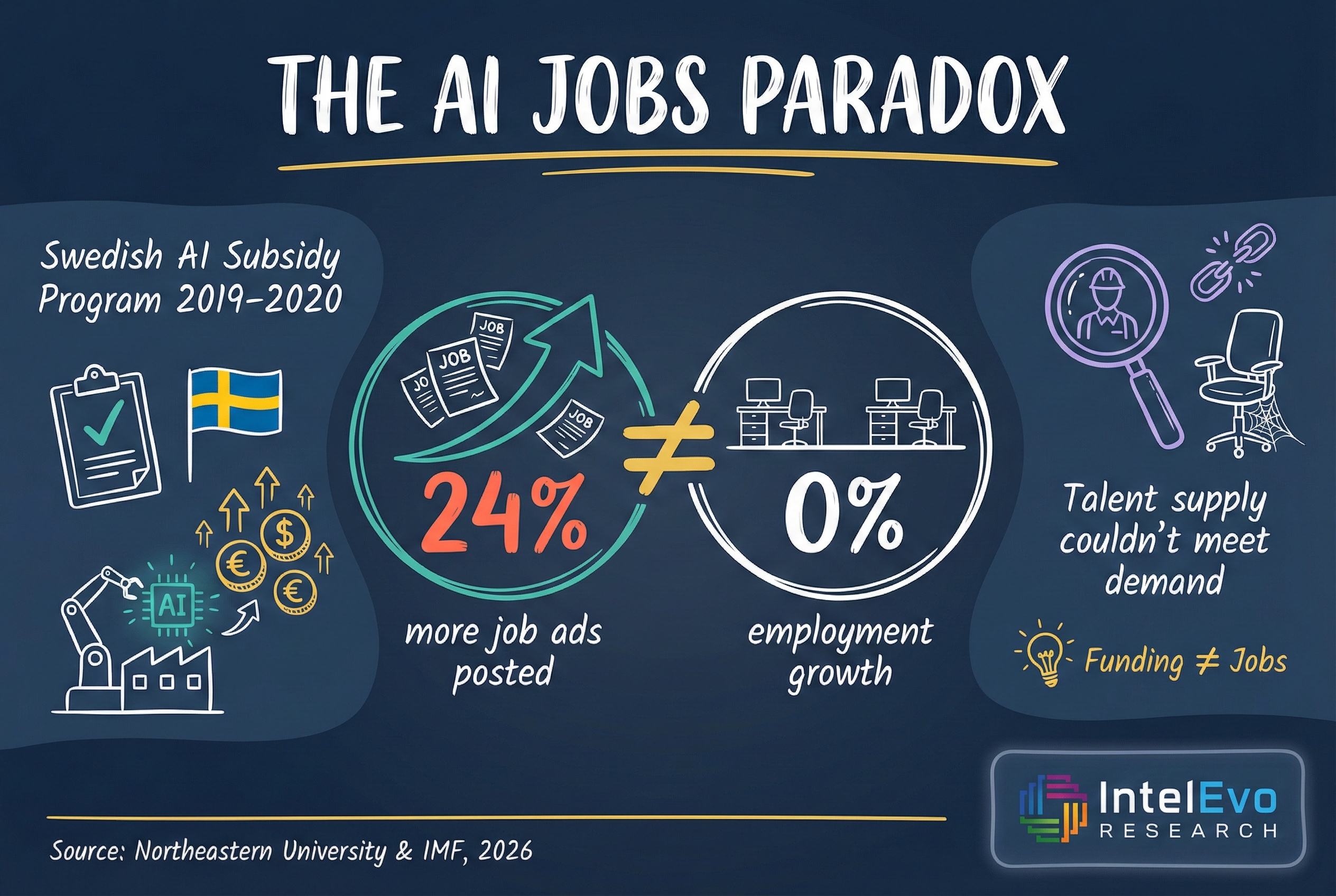 AI Job Subsidies: Swedish Study Reveals Government Funding Increased Hiring Demand but Not Actual Employment